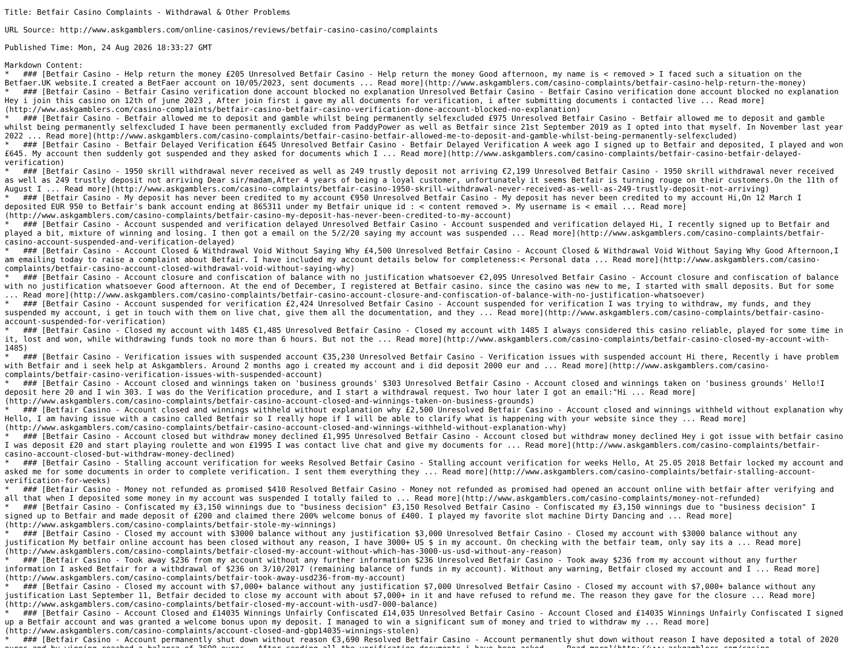 Dated source capture for Betfair